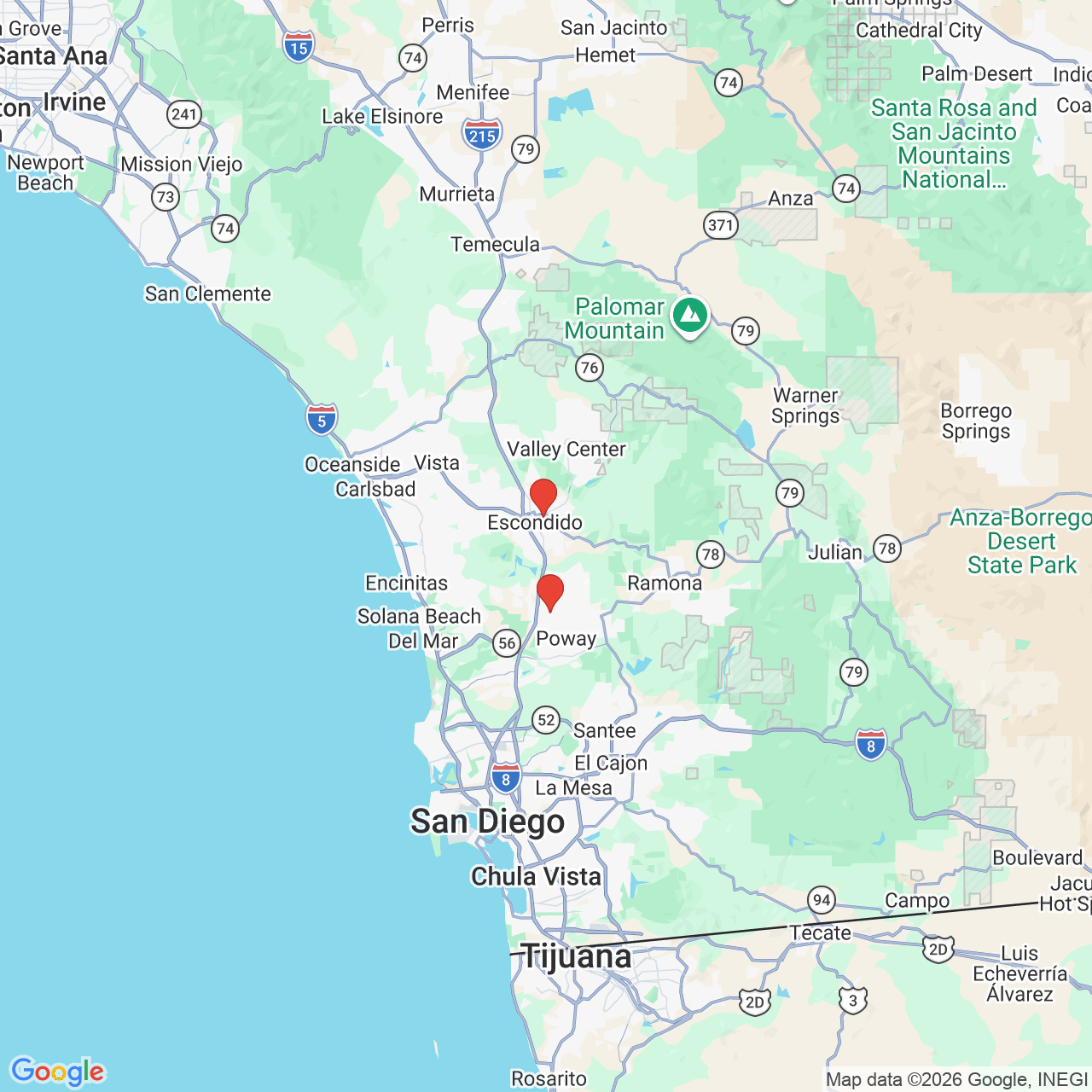 Google map image of our locations